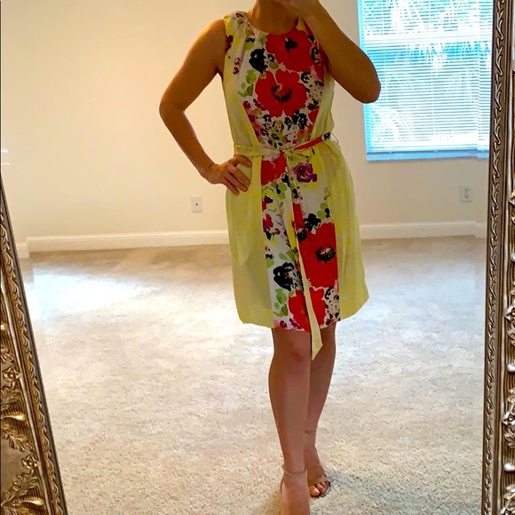 Rachel Roy flower dress yellow animal print size 2 - Picture 3 of 16